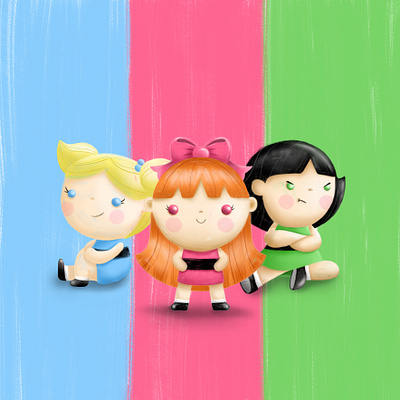 The Powerpuff Girls children childrens illustration digitalart girlpower illustration illustration art illustrator