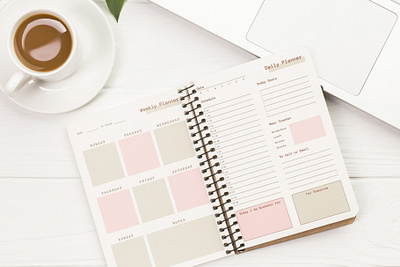 Daily & Weekly Planner bullet journal canva canva planner creative daily daily planner digital planner editable planner journal max simplify minimal mordern notes planner simple to do list weekly weekly planner