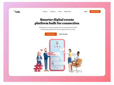 Live Event Marketing Page 3d branding conference event illustration ios live mobile typography video