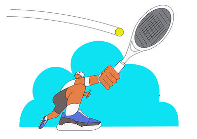 Tennis Backhand design flat illustration vector