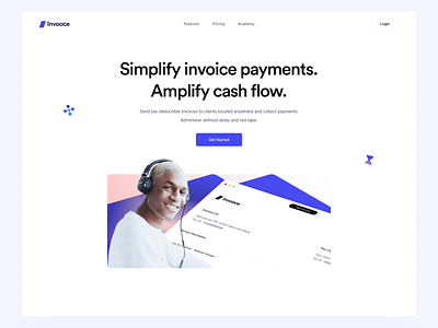 Landing Page Hero Design: Invooce accounting business finance fintech home page invoice invoicing landing page landing ui online invoice payment saas ui web design website
