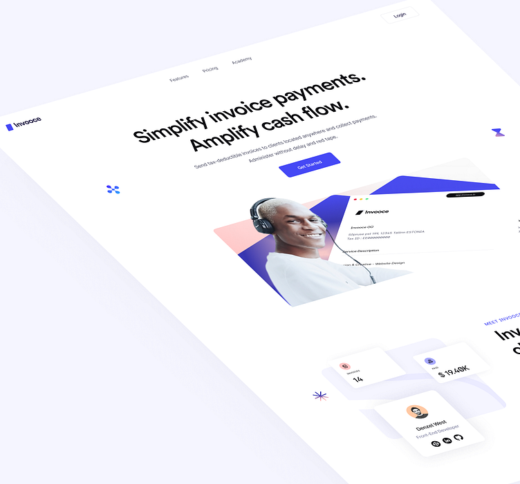 Landing Page Hero Design: Invooce by Ragip Diler on Dribbble