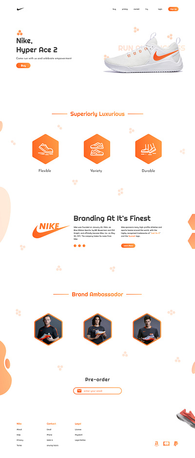 Nike HyperAce2 UI Design design ui