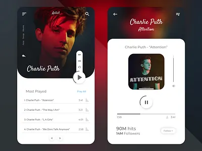 Mobile Music Player UI design ui