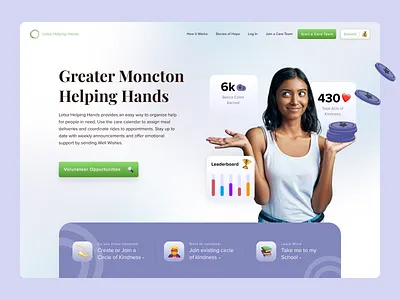Caregiving Landing Page branding color concept design gradient interface product ui ux web web design
