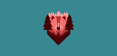 Look animal bear design forest gaze illustration tree vector