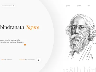 Rabindranath Tagore UI Design design ui