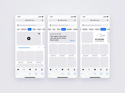 Online Casino Search Concept app design digital product game search mobile app design online casino search search page ui wireframes