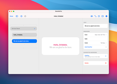 Hello, Dribbble! design tool swiftui