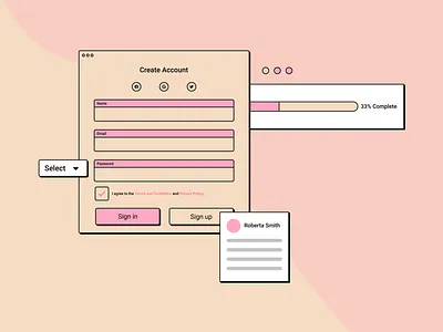 Playful UI Kit bold branding design design system figma modern