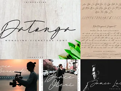 Datonga Font design font design handwritten gfont monoline script script font signature font simple typography