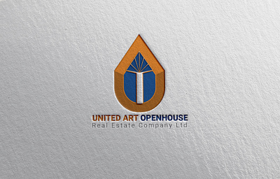 Realestate Logo | UNITED ART OPEN HOUSE creative logo flate hand lettering home house iconic logo identitydesign lettermark logo mascot logo minimalist logo monogram logo realestate realestate logo realestatelife restaurant sports logo symbolic logo wordmark