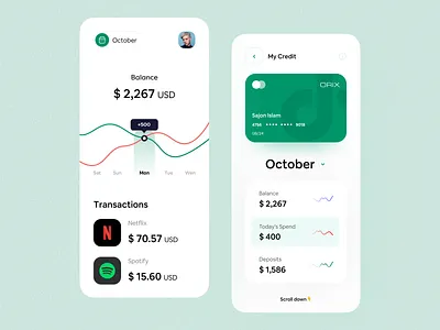 Wallet App app app design bank banking app design minimal mobile mobile app mobile app design mobile design mobile ui orix sajon ui uiux user experience userinterface ux uxui wallet
