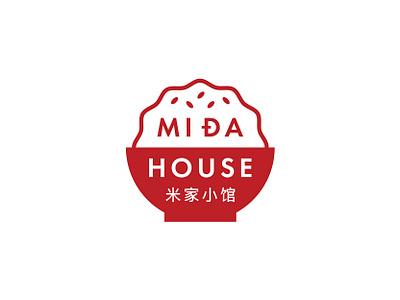 Mi Dja House chinese dumplings food icon logo mark restaurant rice symbol