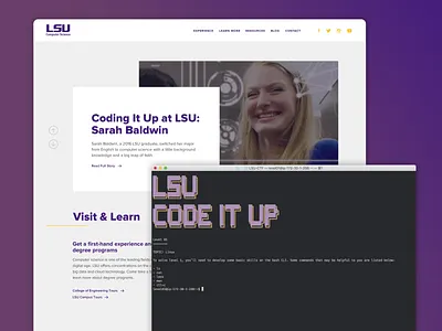 LSU College of Engineering: Code IT Up Challenge coding challenge college college recruitment computer science computer science recruiting game game design lsu terminal game ui ux web design
