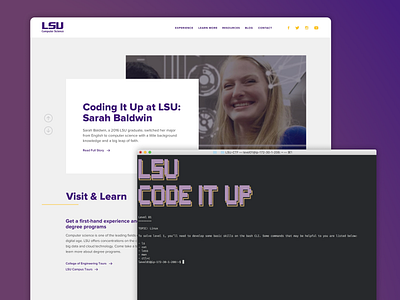 LSU College of Engineering: Code IT Up Challenge coding challenge college college recruitment computer science computer science recruiting game game design lsu terminal game ui ux web design