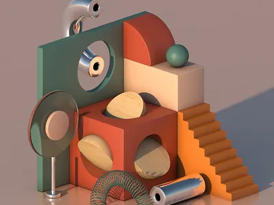 Installation Art 3d 3d art 3dsmax blender blender3d c4d cinema4d design illustration installation installation art isometric minimal