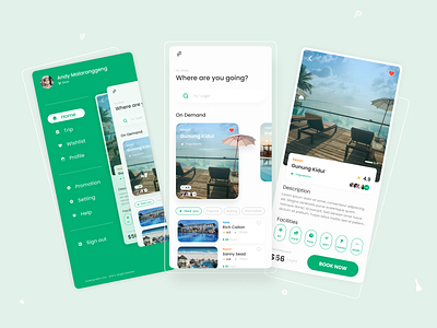 Booking Hotel App app booking booking app clean green hotel hotel booking minimal mobile mobile app modern ui uidesign uiinspirations ux