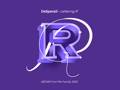 ABOAR - Lettering R Typhography font illussion lettering lighting typography