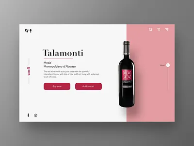 Product page for Wine 012 adobexd branding daily 100 challenge dailyui minimal ui web design website wine wine bottle