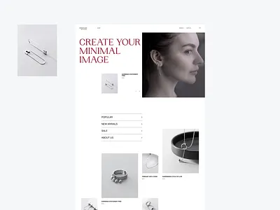 Minimalist Jewelry branding design fashion grid jewelry main minimal modern silver ui ui ux ui design uidesign uiux ux ux design uxdesign web web design