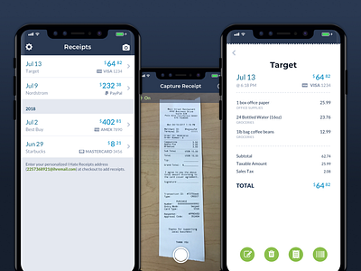 I Hate Receipts: Track every purchase expense expense tracking finance fintech mobile app design mobile design product design sprint receipt receipt tracking ui ux
