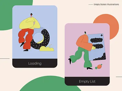 Busy characters abstract character colorful empty state empty states flat illustration shapes web illustration