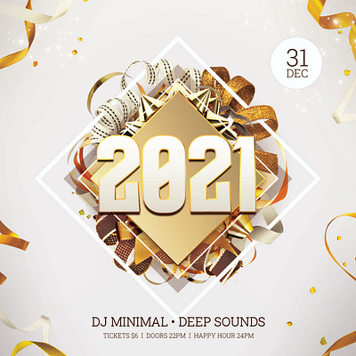 New Year Flyer classy download flyer gold graphic design graphicriver new year new year flyer new year party new years eve nye photoshop poster psd ribbon template