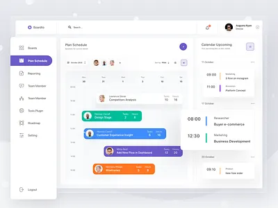 Task Plan Dashboard admin calendar card checklist crm dashboard date management plan schedule track trello web web design website website design