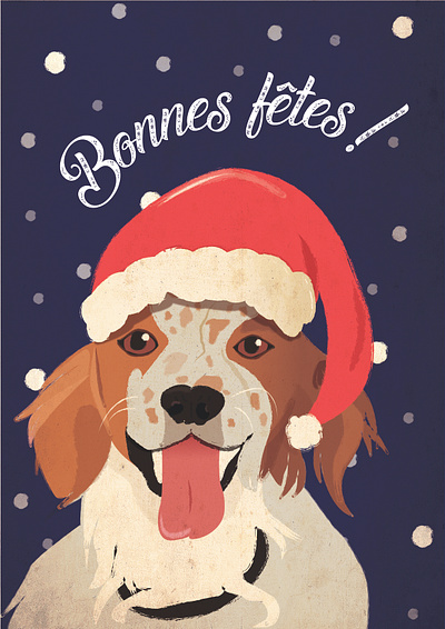 Merry Christmas ! animal christmas christmas card dog illustrator merry christmas vector illustration