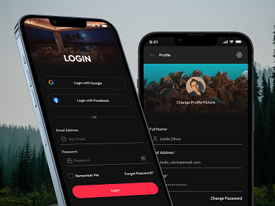 Login & Profile Screen | UI Design appdesign design login loginscreen loginui prodileui profile profilescreen ui uidesign uiux uiuxdesign uxdesign vacation