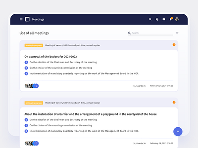 SQVR - Web-based meeting organization admin panel design design app figma flat minimal saas saas design ui ux web web app