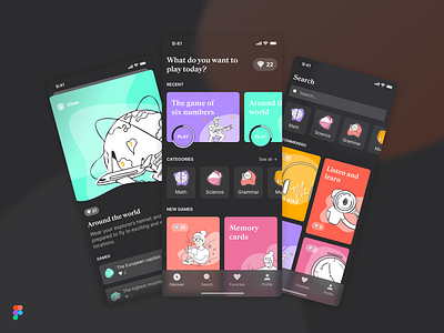 Educational app ● Freebie UI Kit app app design education app educational figma freebie icons icons pack icons set illustration ios mobile mobile ui ui ui design uikit