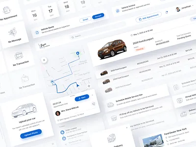 BayouFord UI Components app business car clean component delivery design icon illustration management service tracking ui ux web