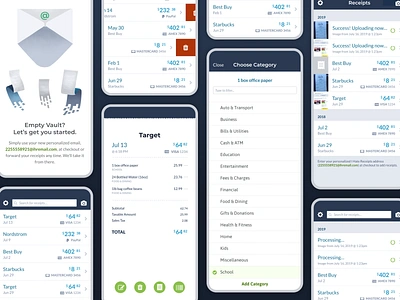 I Hate Receipts: Receipt Screens empty state expense tracking expenses finance fintech mobile app design mobile design product design product design sprint receipt receipts ui ux