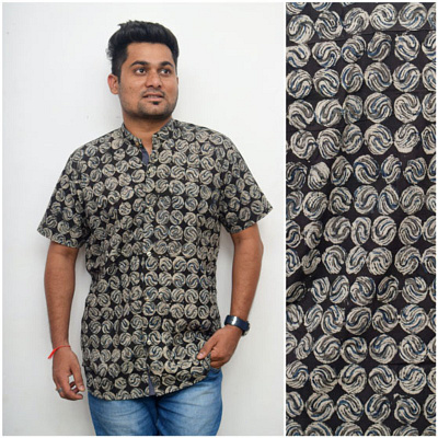 Luxury Block Print Shirts - SSEthnics ajrakh shirts block print shirts full sleeve half sleeve kalamkari shirts shirts collection