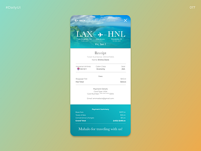 Daily UI Challenge #017 | Receipt app dailyui dailyui017 dailyuichallenge sketch ui uidesign