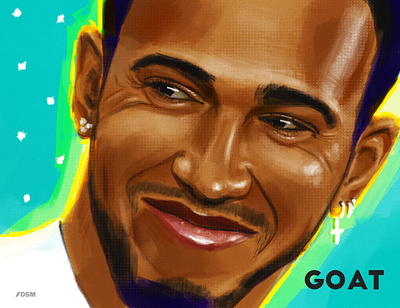 lewis hamilton design digital painting digital portrait digitalart f1 flatdesign formula 1 formula1 goat illustration lewis hamilton photoshop portrait postrait