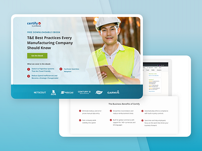 Ebook Landing Page conversion rate optimization cro expense management landing page manufacturing marketing software as a service top of funnel web design
