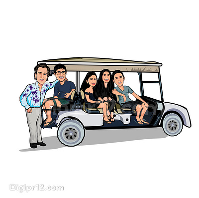 Caricature group art avatar car caricature cartoon character digipr12 digitalart drawing gift graphic group human illustration people portrait vector