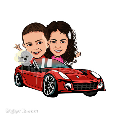 Caricature art avatar car caricature cartoon child children digitalart dog drawing human illustration man people portrait vector