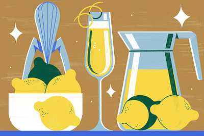 Stylist x Gordons Gin - Festive Cocktails cocktails colour design editoral editorial editorial illustration food illustration print travel