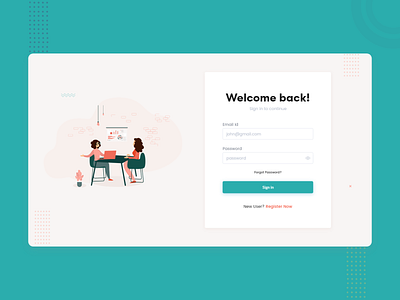 Web Login Screen app ui girl illustrations green color illustrations login screen login ui product design product ui saas ui saas website ui uidesign ux vector web login web ui website design