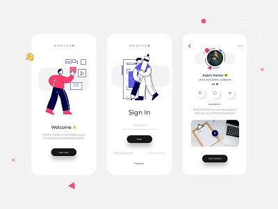 Mentor App app design figma figmadesign illustration mentor mentoring mentors mentorship mobile mobile app tutor ui