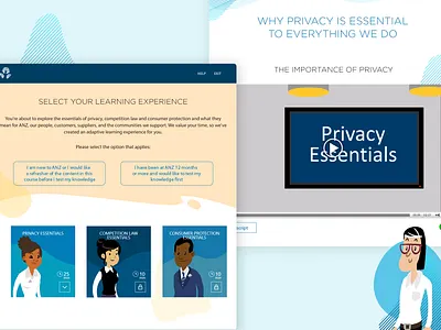 ANZ Privacy Essentials branding branding design creative design elearning illustration lectora photoshop ui ux web