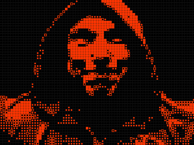 Retro Mosaic Portrait action actions circle design dot face graphic design graphic art grid illustration mosaic mural orange photoshop photoshop action retro square tessellation