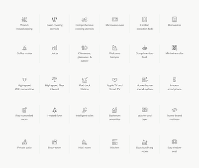 Hotel room icons fluent design icon icon set outline rounded