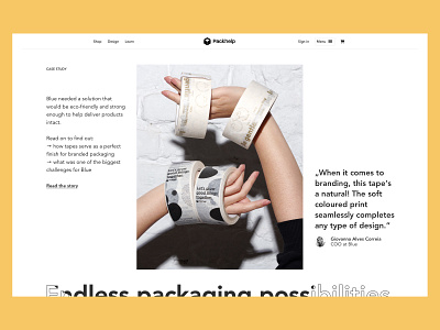 Product Page - Section exploration case study landing page packaging packhelp photography product page testimonial ui design user interface ux design