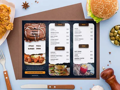 Steakhouse Menu Design Templates branding design illustration logo