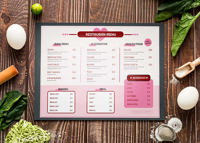 Valentine Romantic Menu Design Templates branding design illustration logo